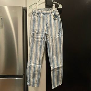 American Eagle Striped Mom Jeans